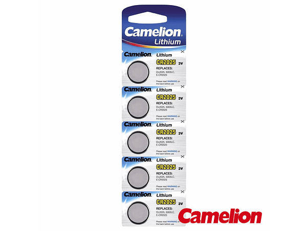 PILHA LÍTIO BOTÃO CR2025 3V 150MA 5X BLISTER CAMELION 1