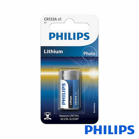 PILHA LÍTIO CR123A 3V 1500MAH BLISTER PHILIPS