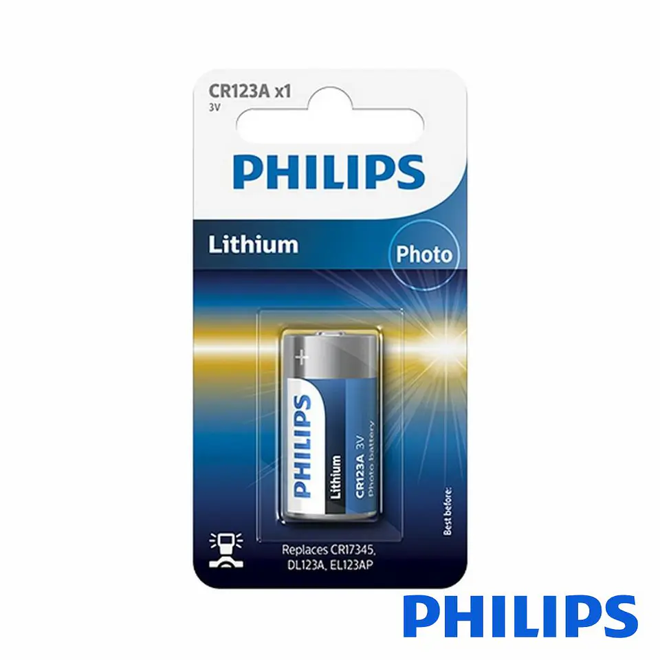 PILHA LÍTIO CR123A 3V 1500MAH BLISTER PHILIPS 1