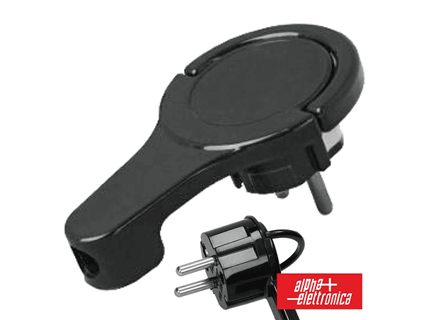 FICHA SCHUKO MACHO COM TERRA ANEL EXTRAÇÃO 250V PRETO 1