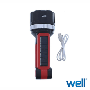 LANTERNA LED T6 E COB  COM PAINEL SOLAR 350LM WELL