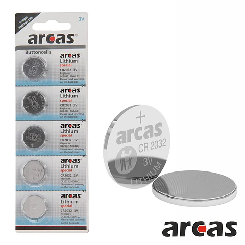 PILHA LÍTIO BOTÃO CR2032 3V 210MA 5X BLISTER ARCAS