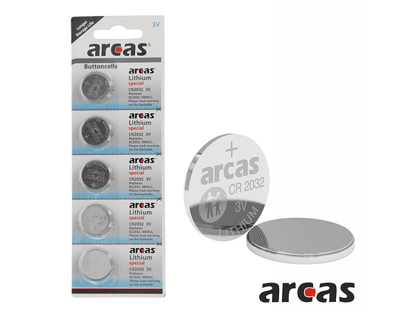 PILHA LÍTIO BOTÃO CR2032 3V 210MA 5X BLISTER ARCAS 1