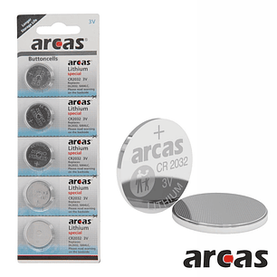 PILHA LÍTIO BOTÃO CR2032 3V 210MA 5X BLISTER ARCAS