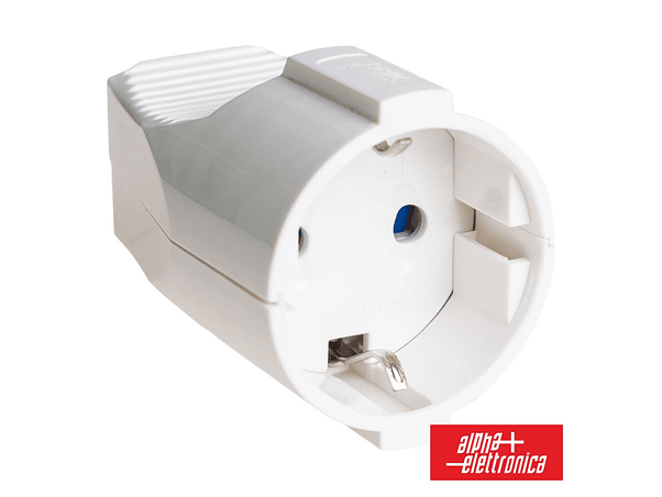 FICHA SCHUKO FÊMEA COM TERRA 250V BRANCA 1