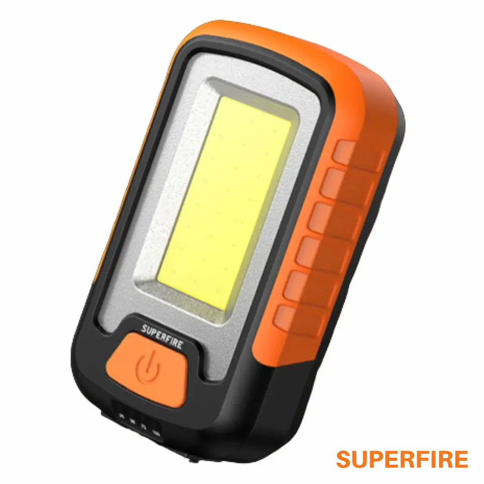 LANTERNA DE TRABALHO COM ÍMAN E GANCHO 10W COB IP43 SUPERFIRE 1