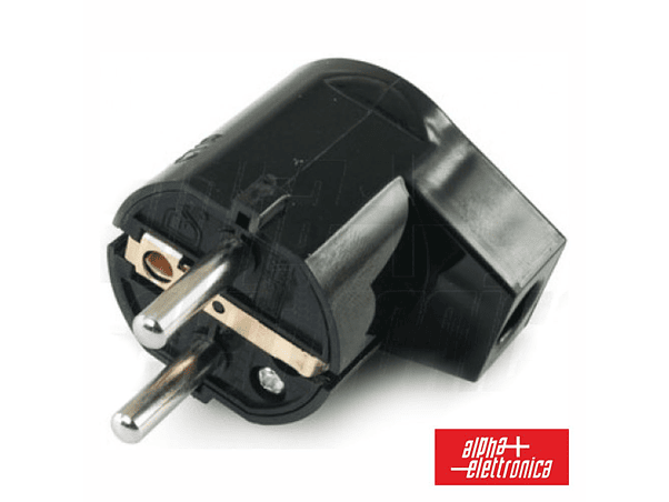 FICHA SCHUKO MACHO COM TERRA LATERAL 250V PRETO 1