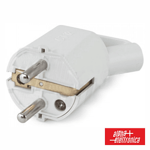 FICHA SCHUKO MACHO COM TERRA 250V BRANCO