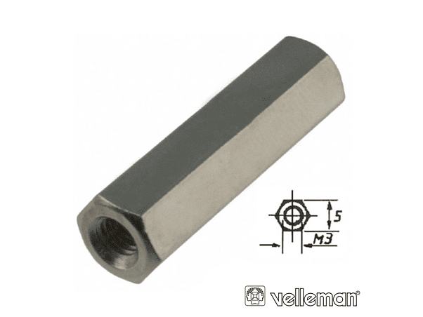 SEPARADOR CIRCUITO IMPR HEXAGONAL METAL 20MM M3 FÊMEA/FÊMEA 1