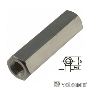 SEPARADOR CIRCUITO IMPR HEXAGONAL METAL 20MM M3 FÊMEA/FÊMEA