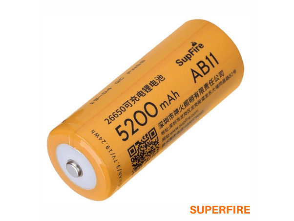 PILHA LÍTIO 26650 3.7V 5200MAH SUPERFIRE 1