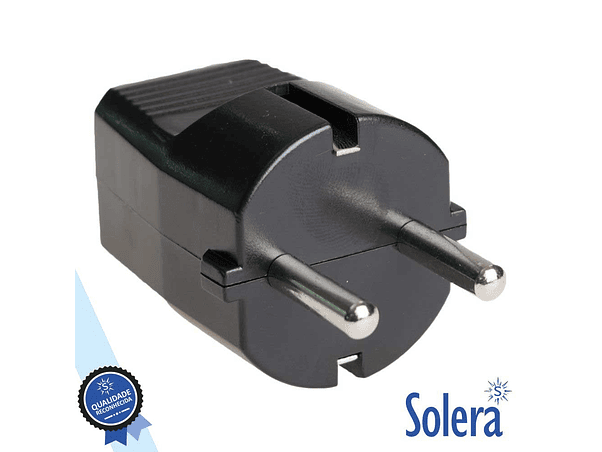 FICHA SCHUKO MACHO COM TERRA 250V PRETA SOLERA 1
