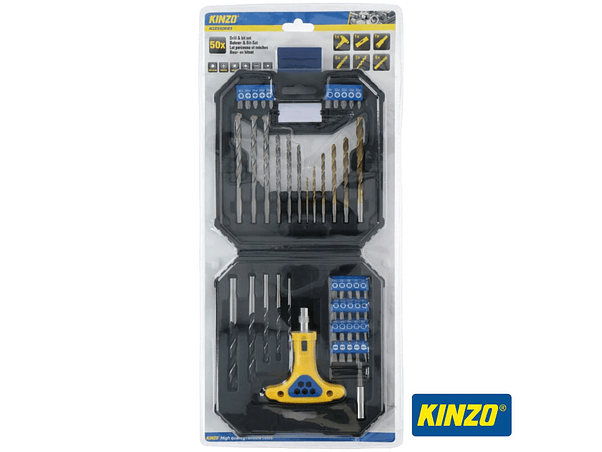 CONJUNTO DE BROCAS E BITS COM 50 PCS. KINZO 1
