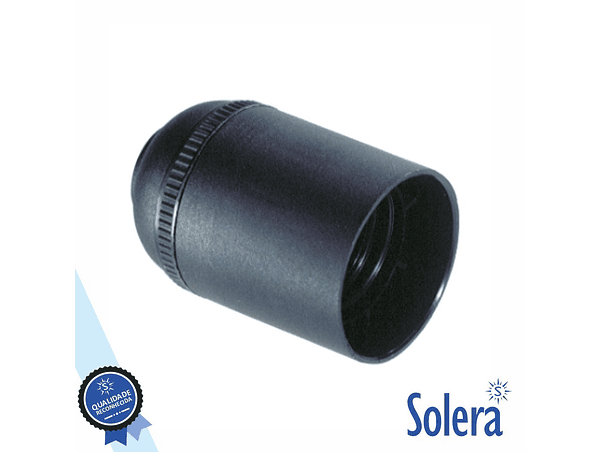 CASQUILHO PARA LÂMPADA E27 PRETO LISO PARA CABO SOLERA 1