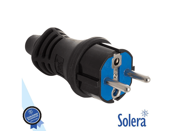 FICHA SCHUKO MACHO 16A/250V PRETA IP44 SOLERA 1