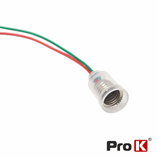 CASQUILHO PARA LÂMPADA E10 COM CABO 24CM PROK