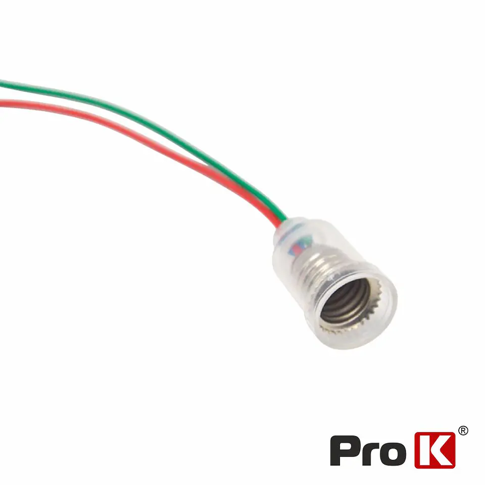 CASQUILHO PARA LÂMPADA E10 COM CABO 24CM PROK 1