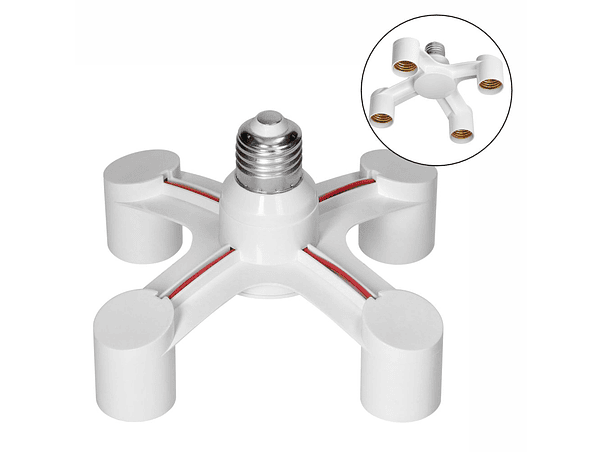 CASQUILHO ADAPTADOR DE E27 PARA 4X E27 VIRONE 1