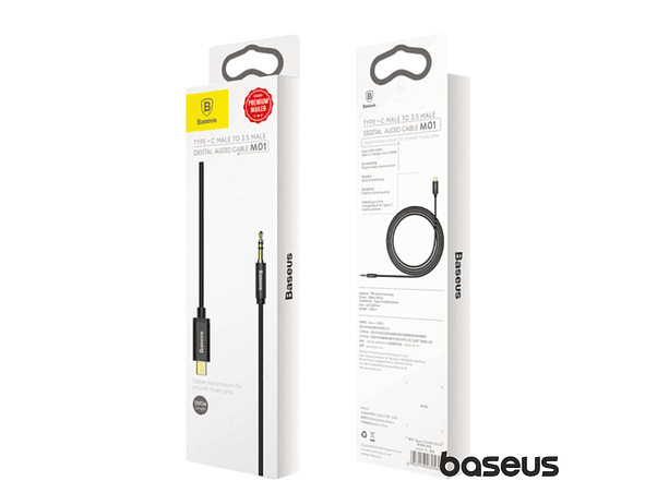 CABO USB-C 2.0 MACHO / JACK 3.5MM 1.2M PRETO BASEUS 1