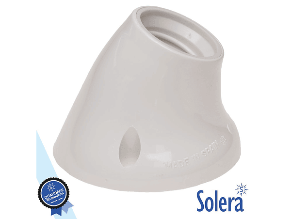 CASQUILHO PARA LÂMPADA E27 CURVO BRANCO SOLERA 1