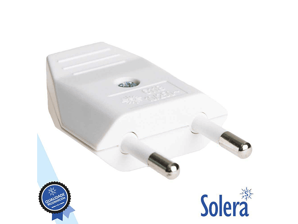 FICHA ALIMENTAÇÂO AC PLANA MACHO BRANCA 250V SOLERA 1