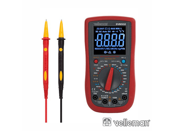 MULTÍMETRO DIGITAL CAT II 700V / CAT IV 600V VELLEMAN 1