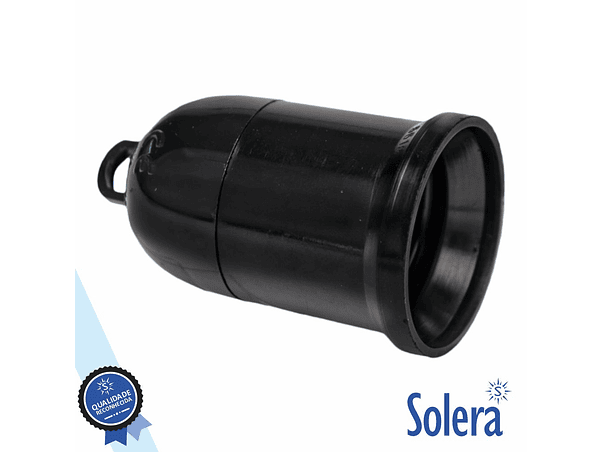 CASQUILHO PARA LÂMPADA E27 PRETO SOLERA 1