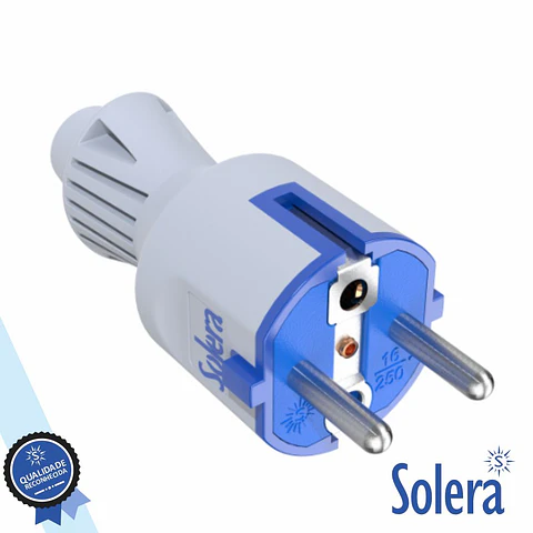 FICHA SCHUKO MACHO 16A/250V BRANCO SOLERA