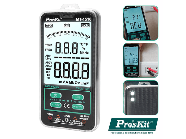MULTÍMETRO DIGITAL DE BOLSO 3 5/6 DÍGITOS TRUE RMS PROSKIT 1