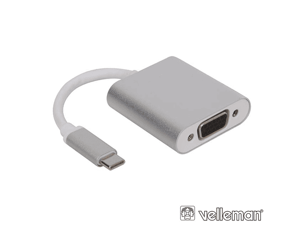 CABO ADAPTADOR USB-C 3.1/ VGA COM AUDIO 1080P VELLEMAN 1