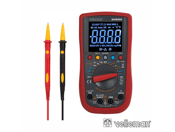 MULTÍMETRO DIGITAL CAT II 700V / CAT IV 600V VELLEMAN 1