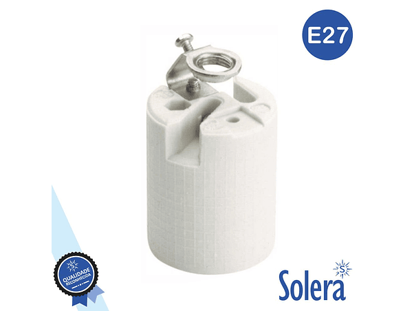 CASQUILHO PARA LÂMPADA E27 BRANCO COM PROTEÇÃO SOLERA 1