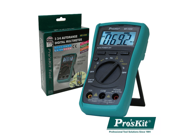 MULTÍMETRO DIGITAL 3¾ DÍGITOS RETROILUMINADO PROSKIT 1