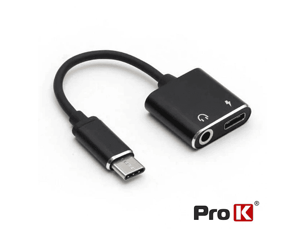 ADAPTADOR USB-C PARA USB-C / JACK 3.5MM PROK 1