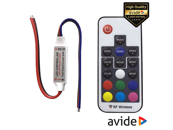 CONTROLADOR PARA FITA LEDS RGB 12V COM COMANDO AVIDE 1