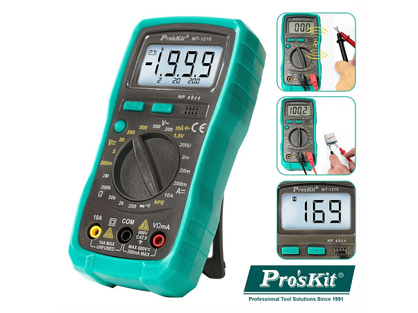 MULTÍMETRO DIGITAL 3½ DÍGITOS RETROILUMINADO PROSKIT 1