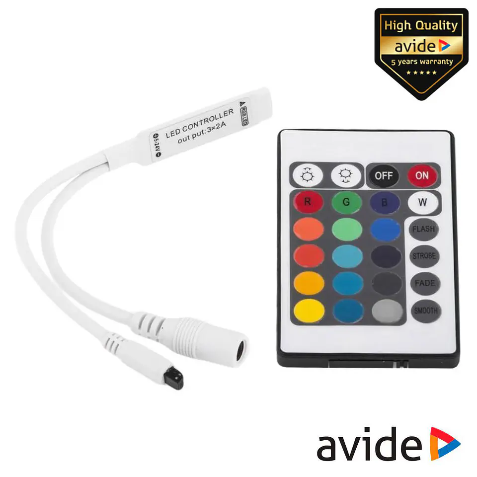 CONTROLADOR PARA FITA LEDS RGB 12V COM COMANDO AVIDE 1
