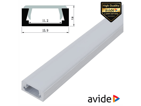 PERFIL DE ALUMÍNIO PARA FITA LED 1M AVIDE 1