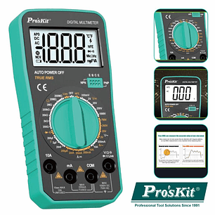 MULTÍMETRO DIGITAL 3½ RETROILUMINADO TRUE RMS PROSKIT