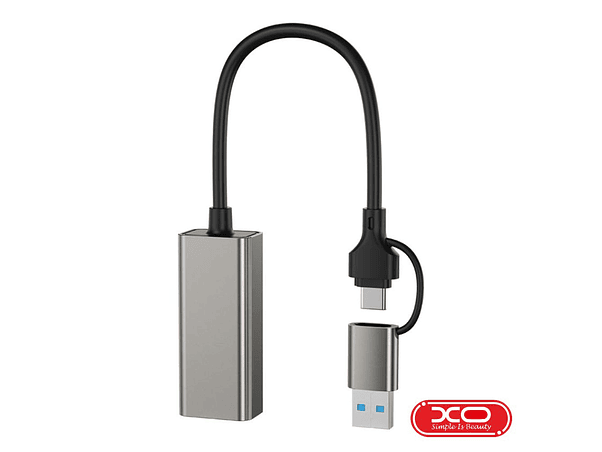 CABO ADAPTADOR USB-A/USB-C PARA RJ45 1000MBPS XO 1