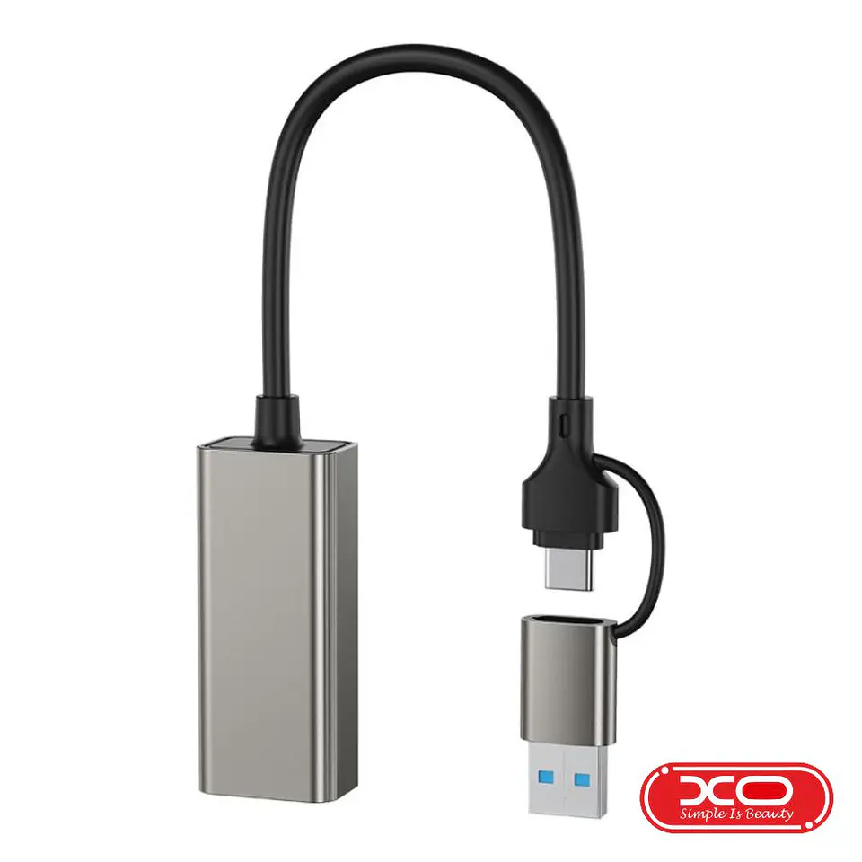 CABO ADAPTADOR USB-A/USB-C PARA RJ45 1000MBPS XO 1