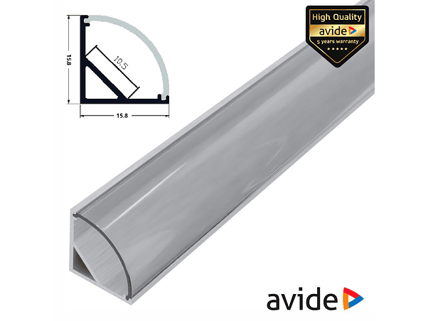 PERFIL DE ALUMÍNIO PARA FITA LED 1M DE CANTO AVIDE 1