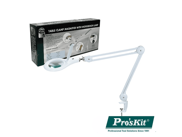 CANDEEIRO COM LUPA BANCADA 5 DIOPTRIAS 90 LEDS 12W PROSKIT 1