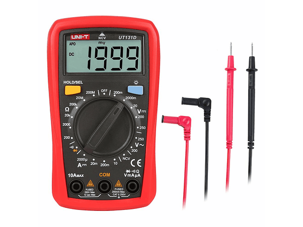 MULTÍMETRO DIGITAL 250V 10A 200MOHM NCV UNI-T 1