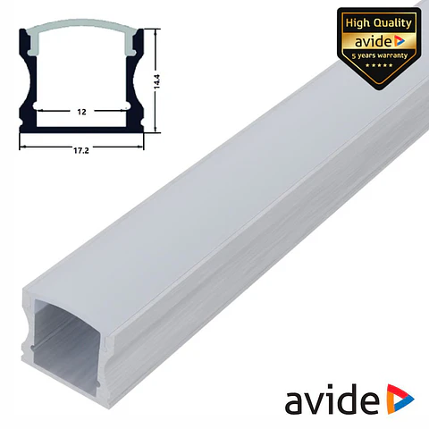 PERFIL DE ALUMÍNIO PARA FITA LEDS 1M AVIDE