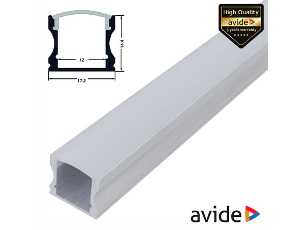 PERFIL DE ALUMÍNIO PARA FITA LEDS 1M AVIDE 1