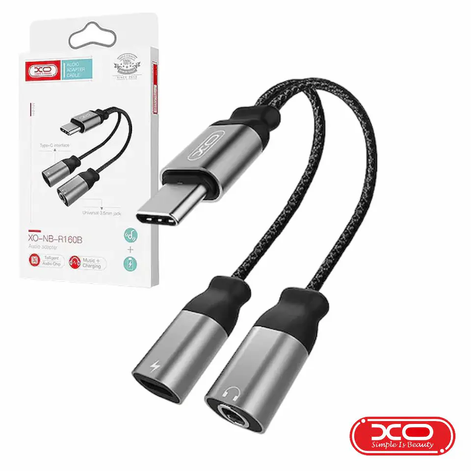 CABO ADAPTADOR USB-C MACHO PARA USB-C / JACK 3.5MM FÊMEA XO 1
