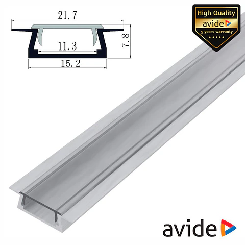 PERFIL DE ALUMÍNIO COM ABAS PARA FITA LED 2M AVIDE