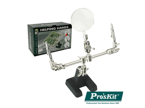 SUPORTE ARTICULADO COM LUPA E PINÇAS CROCODILO PROSKIT 1