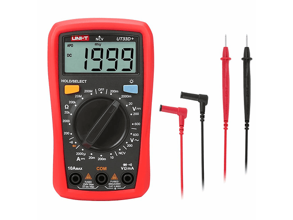 MULTÍMETRO DIGITAL 600V 10A 200MOHM NCV UNI-T 1